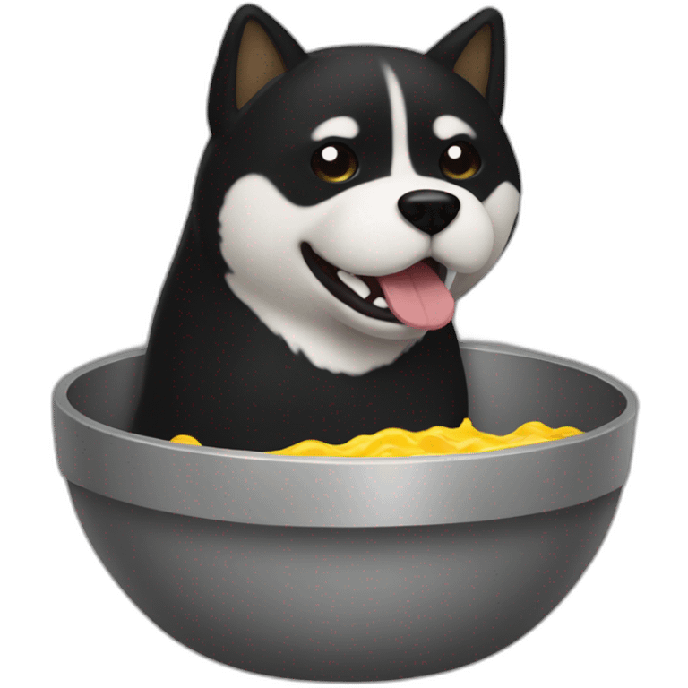 Black shiba vomiting emoji