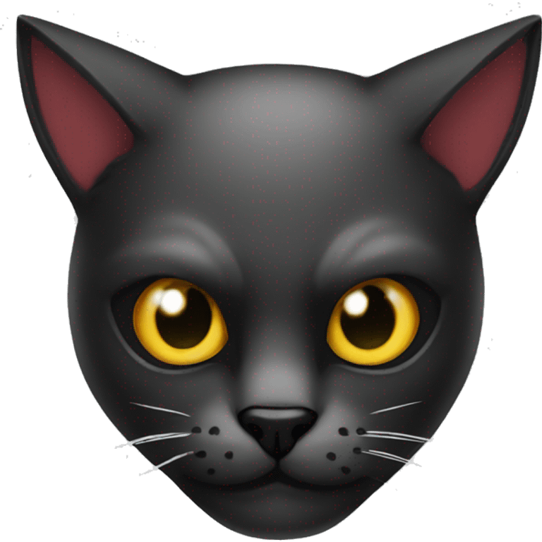 Deadpool cat head with white eyes emoji