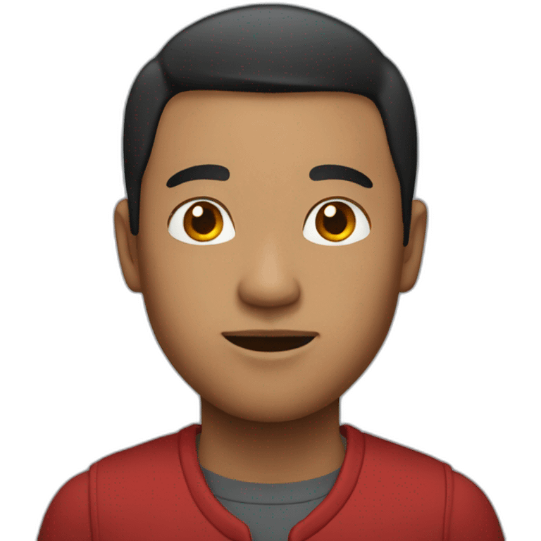 A black chinese men with red hair emoji