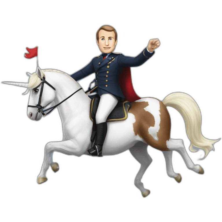 Macron sur une licorne  emoji