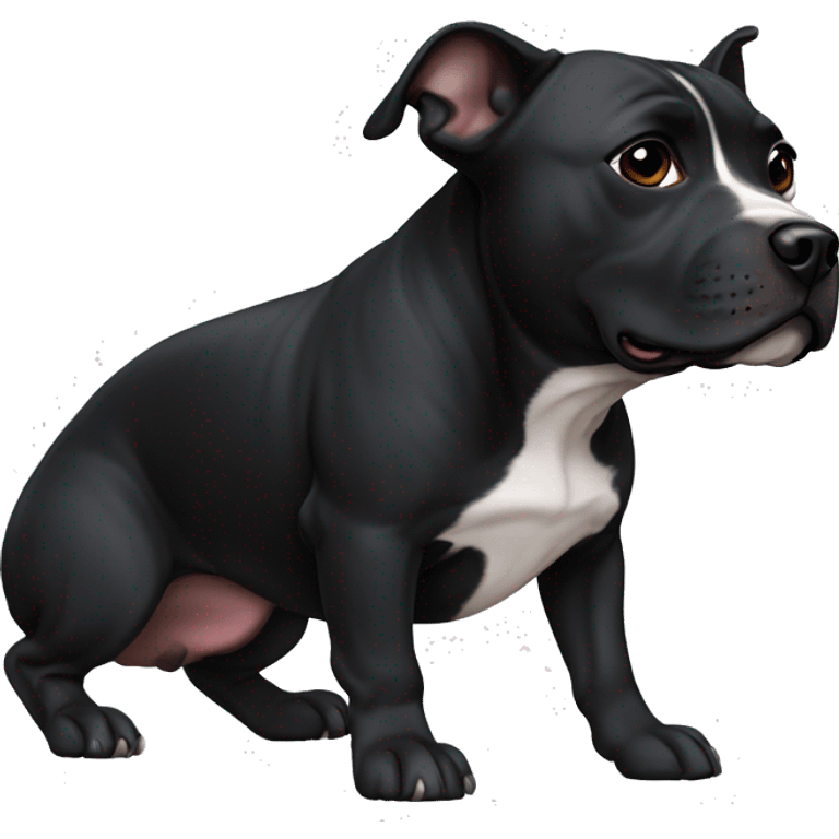 black staffordshire terrier ears blowing back emoji