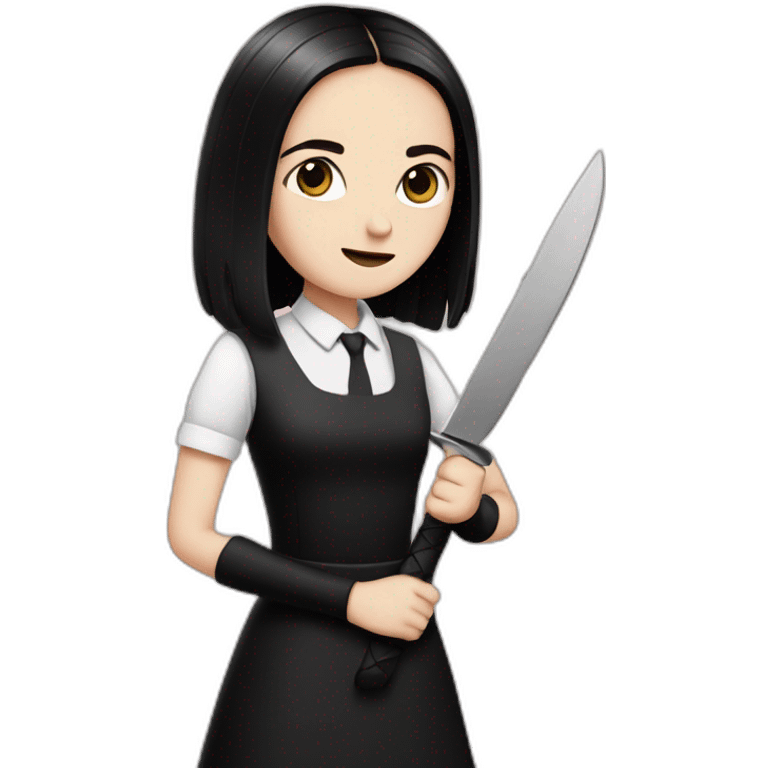 wednesday adams with knife emoji