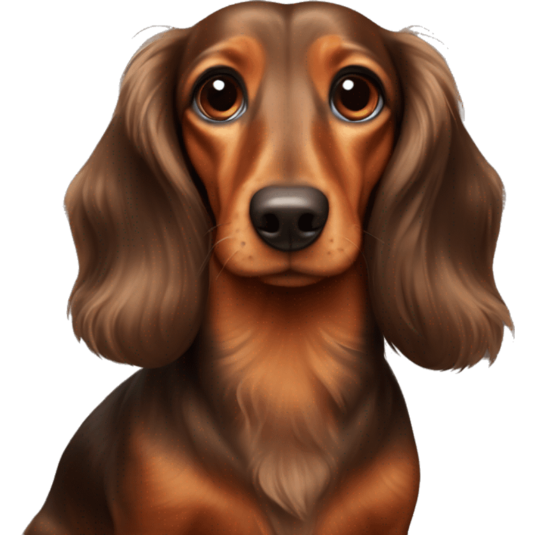 long haired brown dachshund emoji