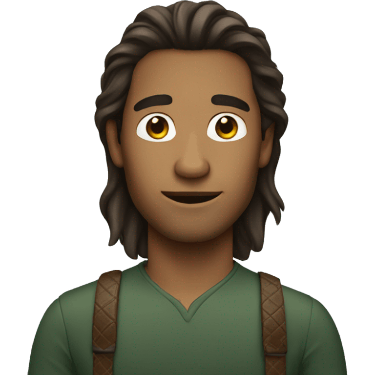 Long hair brown man with alligator  emoji