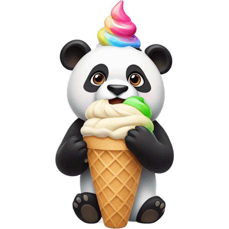 Panda eating ice cream emoji