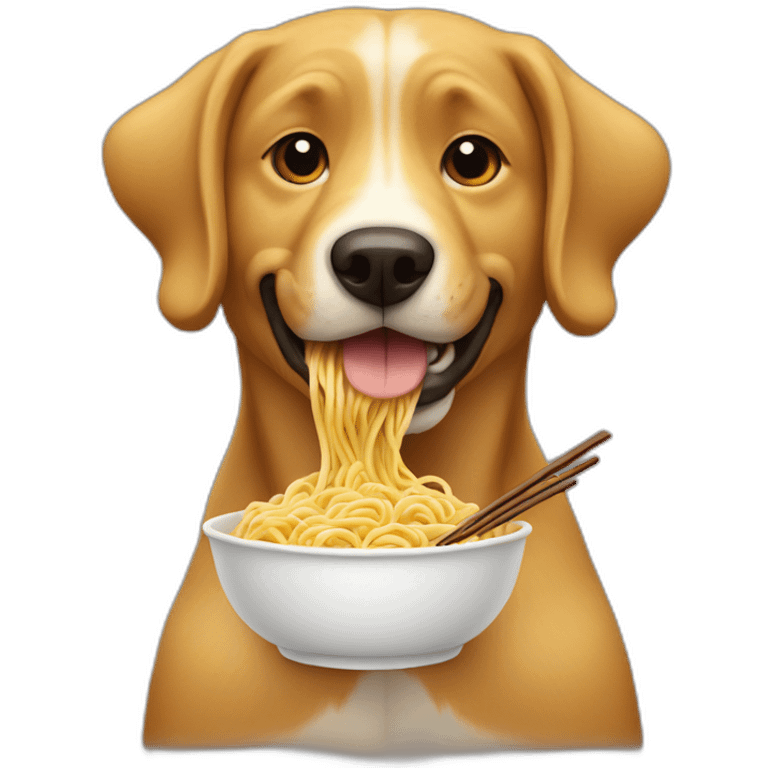 Dog eating noodles  emoji