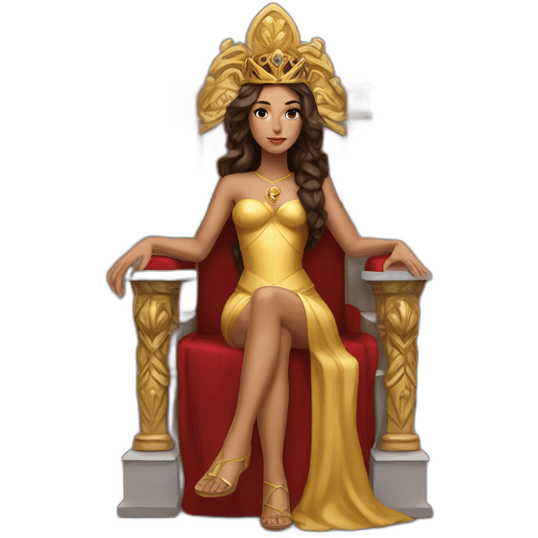 Brunette Goddess on throne emoji