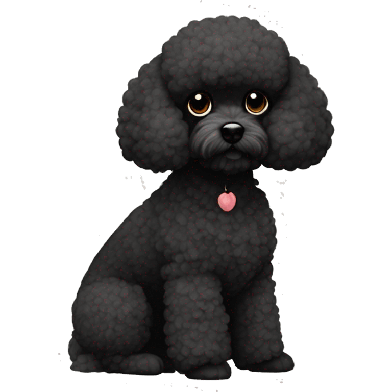 dog 100% black 50% mini poodle 50% bichon frisée emoji