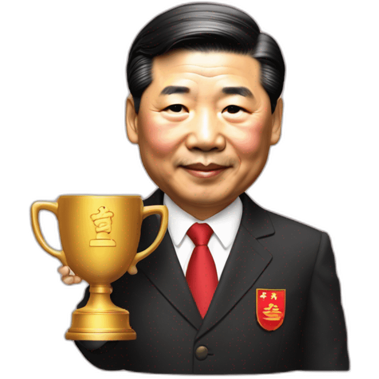 xi Jinping with cup award emoji