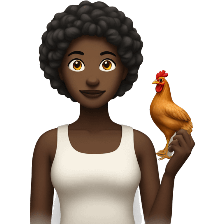 Melanated person with chicken  emoji