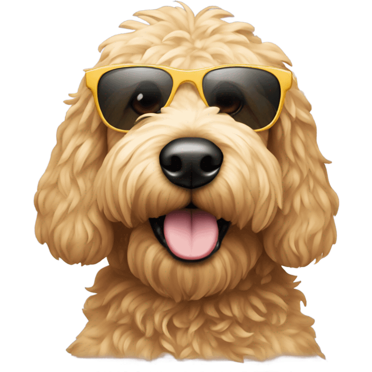 Golden doodle with sun glasses emoji