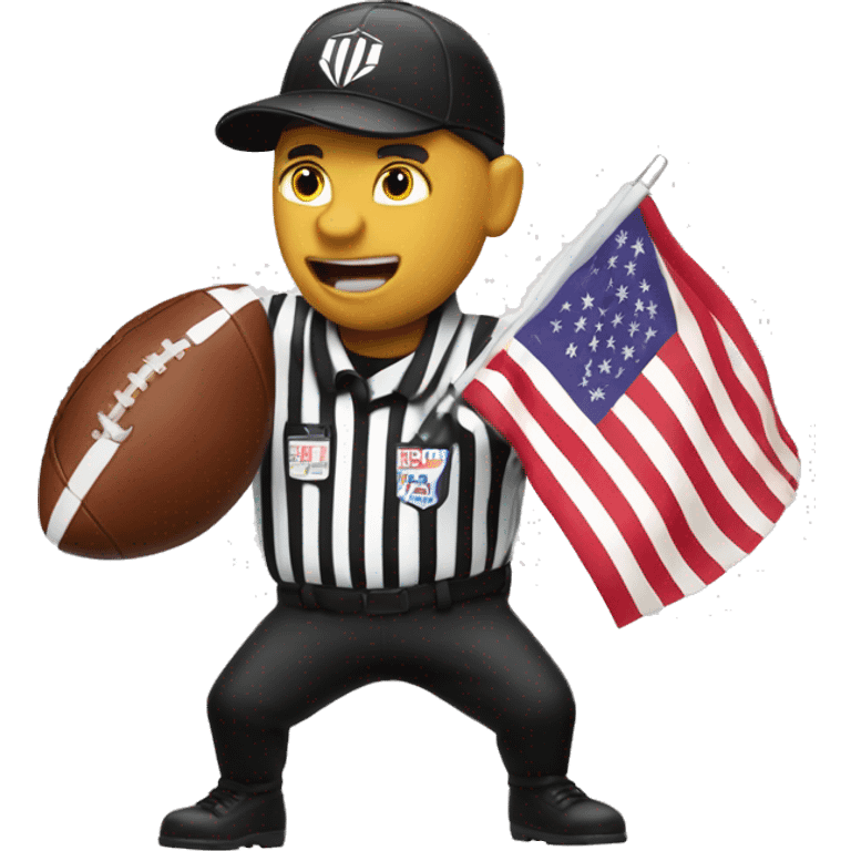 american football referee overhand flag throw emoji