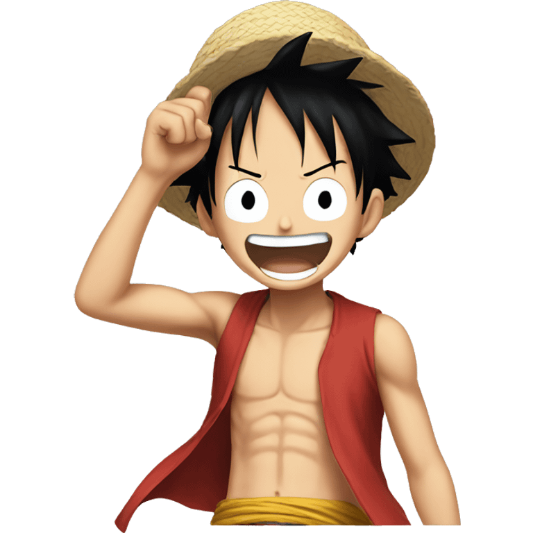 Luffy from one piece cheering emoji