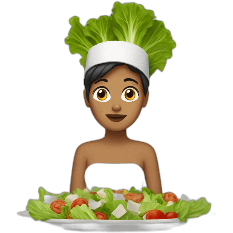 salad caesar woman emoji