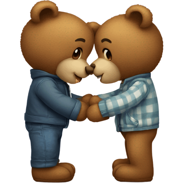 Teddy bears kissing romance  emoji