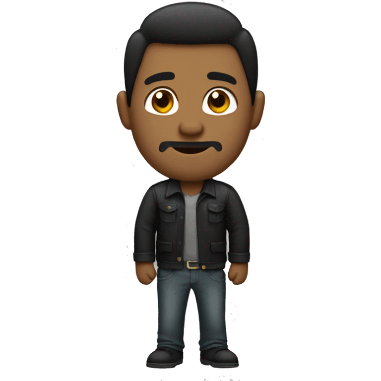 hombre pelo corto y negro emoji