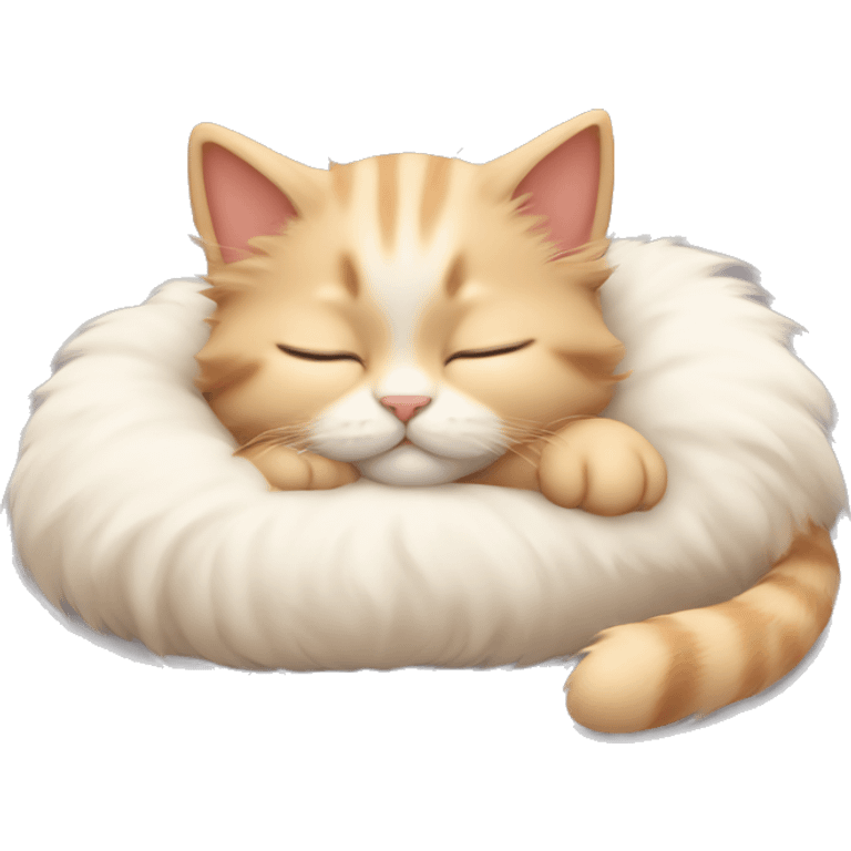 Fluffy kitten sleeping emoji