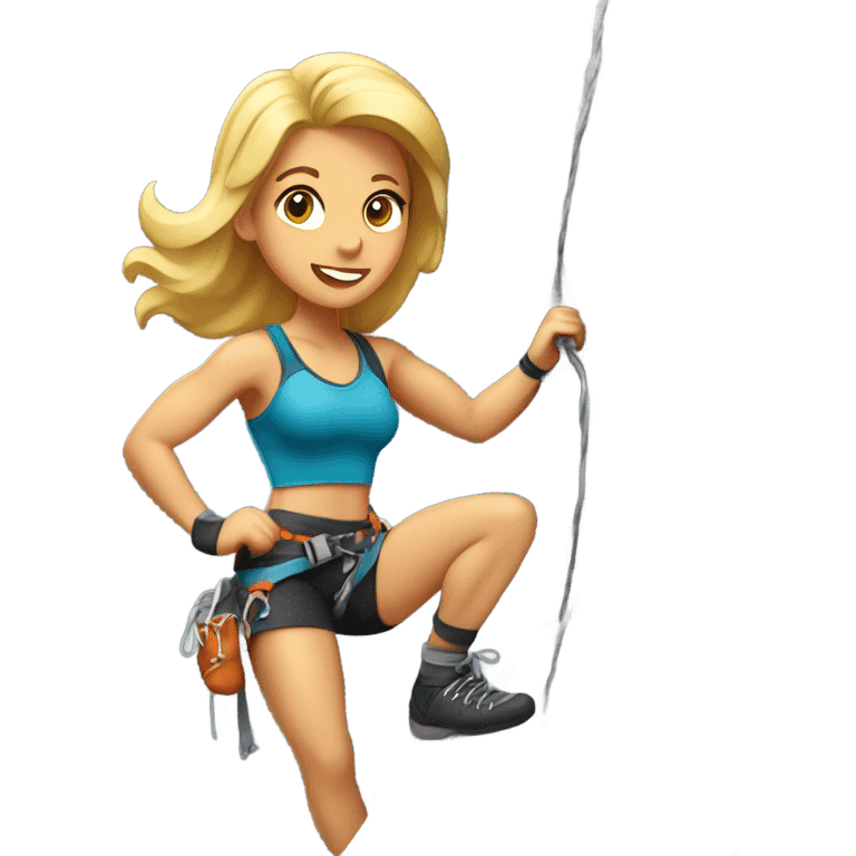 rock climber woman blonde emoji