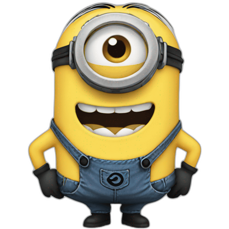 Minion faking a smile emoji