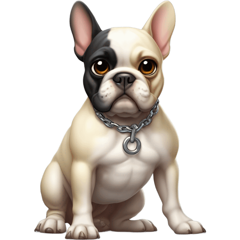 french bulldog wearing chain emoji