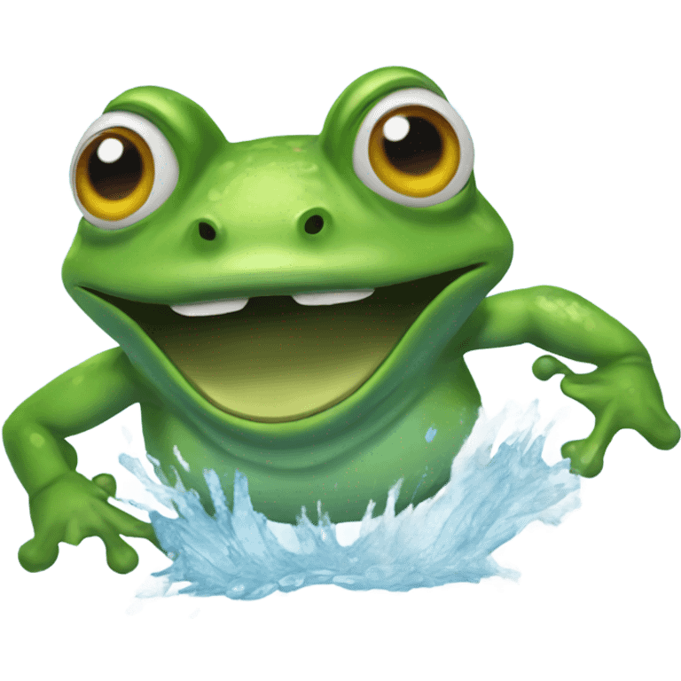 Frezzing frog emoji