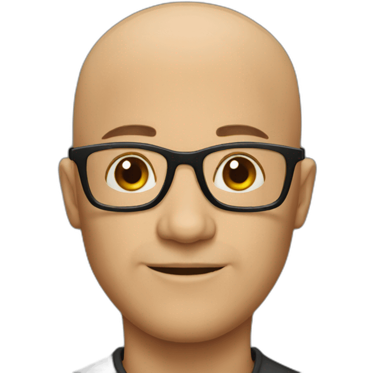 Bald man with glasses emoji