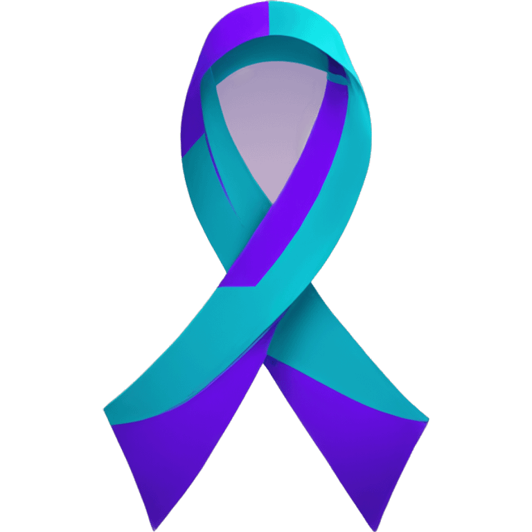 purple & teal awareness ribbon  emoji