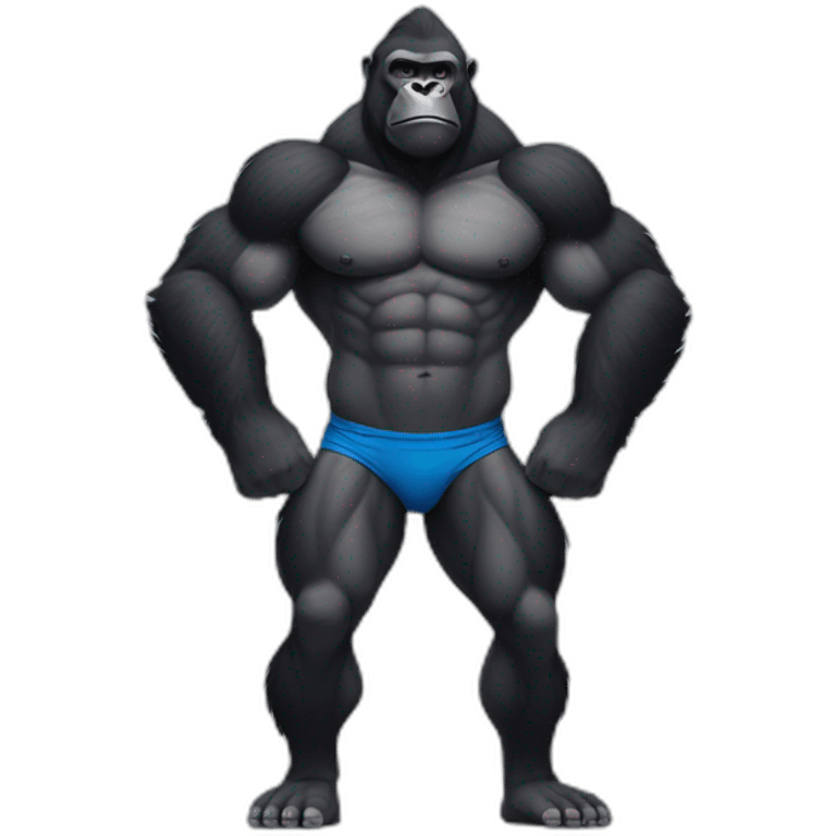 Strong gorilla who does fitness standing emoji