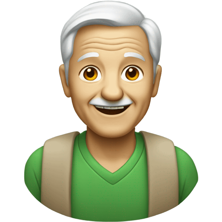 smiling old man in green emoji