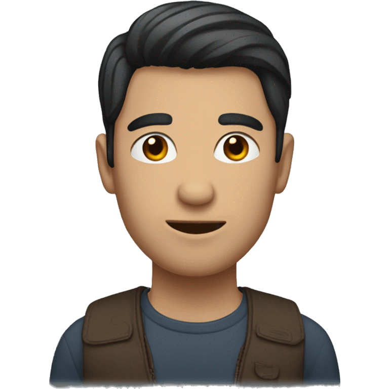 man with short dark hair emoji