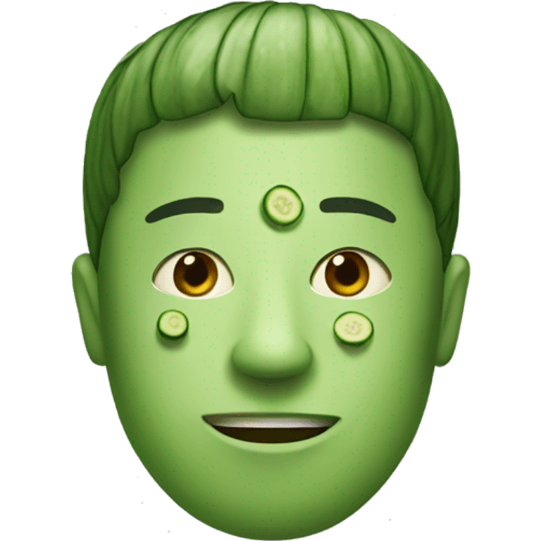 man with cucumber mask emoji