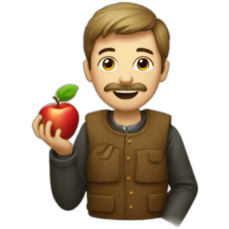 A German man eating an apple emoji