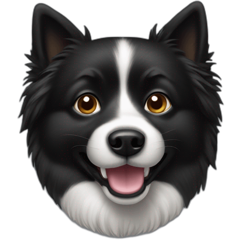 Black spitz dog emoji