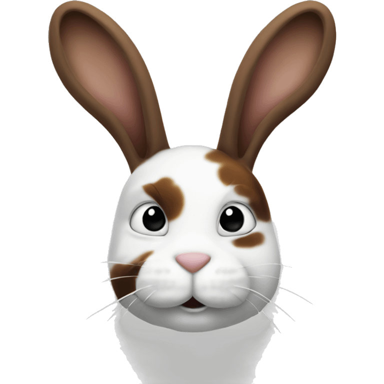 Rabbit white with black and brown spots on the back emoji