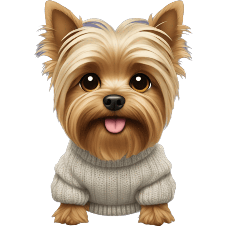 Yorkshire terrier in a sweater emoji