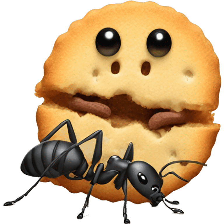 Ant eating a biscuit  emoji