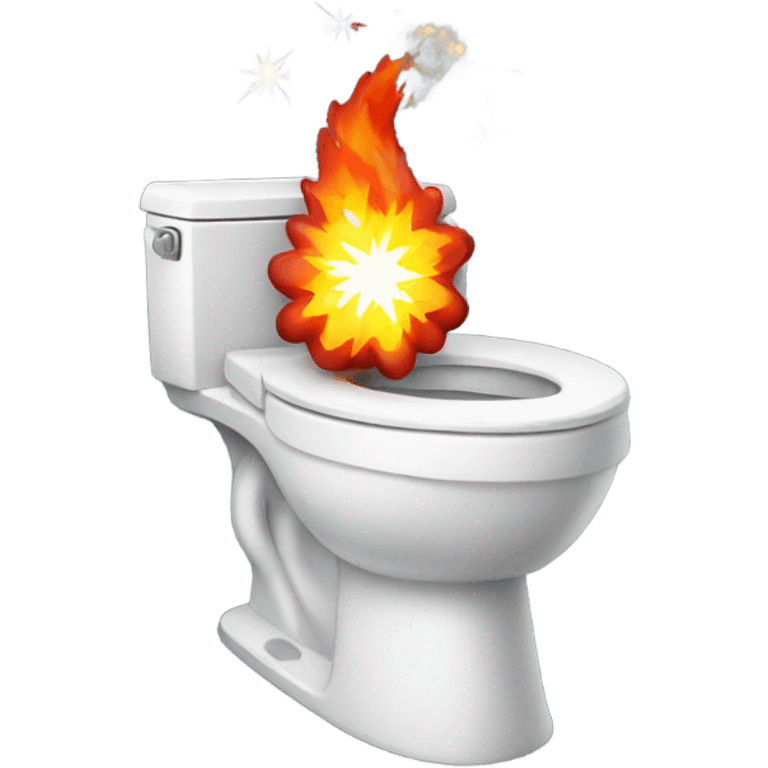 Toilet with a firecracker emoji