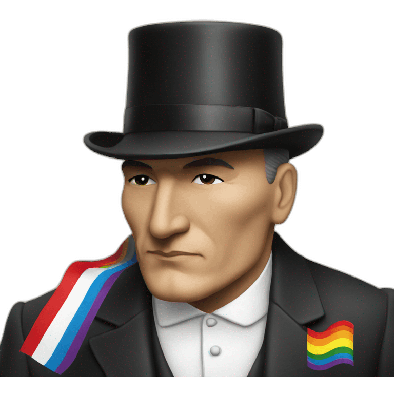 Ataturk kisses lgbt flag emoji