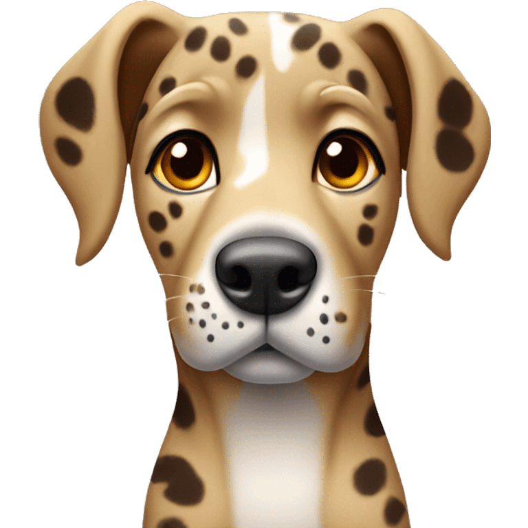 catahoula leopard dog raising one eyebrow suspiciously emoji