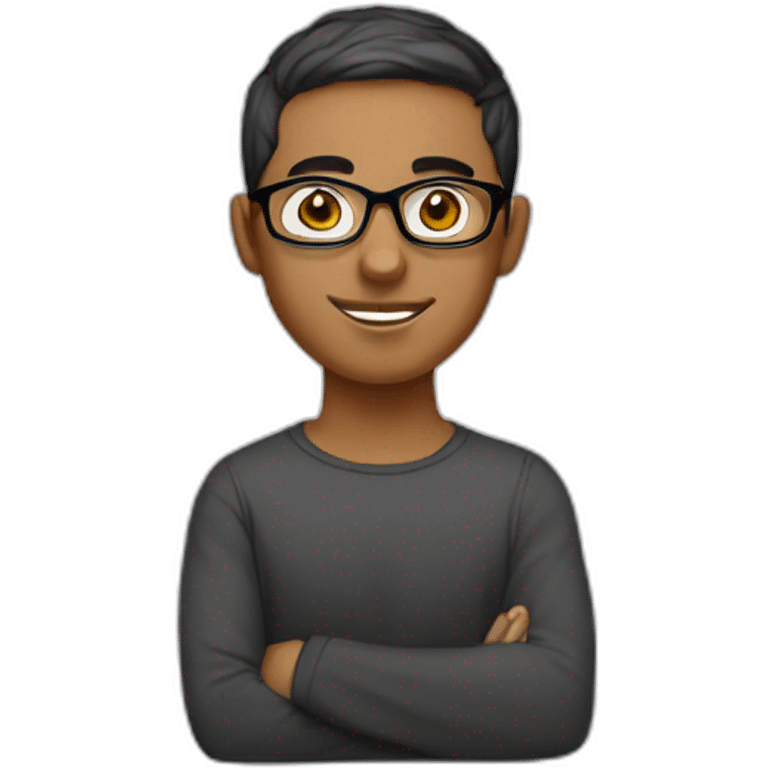 A young graphic designer with short hair and glasses, white, of Arab origin emoji