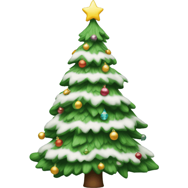 Flocked Christmas tree emoji