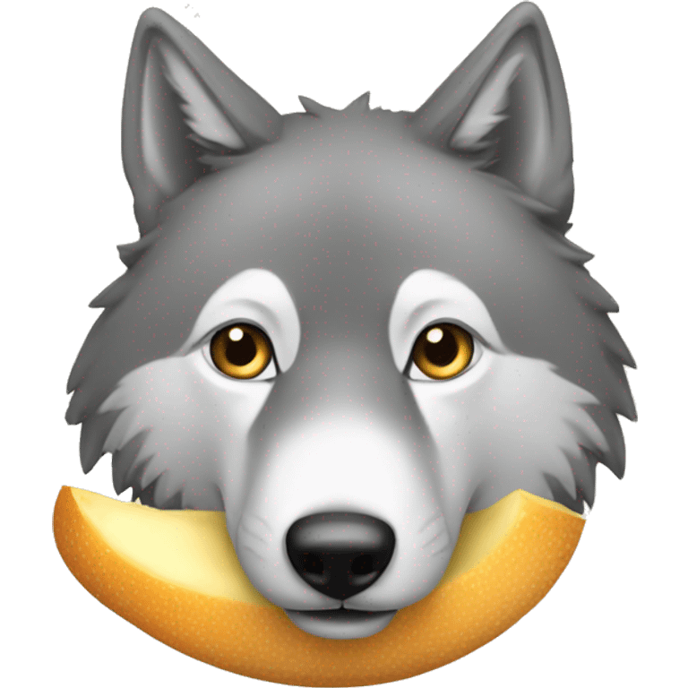 Loup qui mange emoji