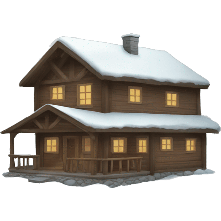 winter cabin emoji