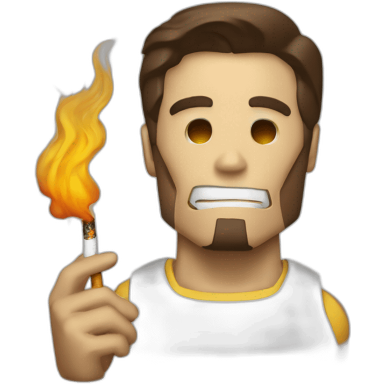 Iron man qui fume une cigarette emoji