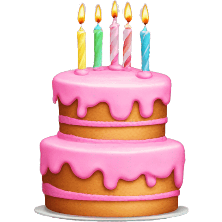 Pink birthday cake emoji