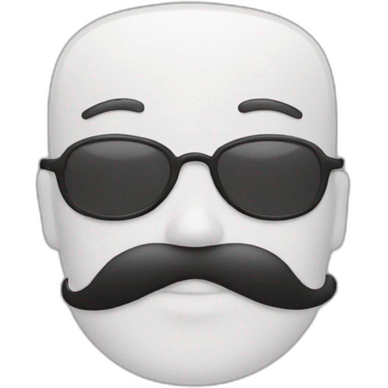 black and white moustache emoji