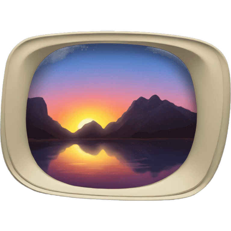 Sunset from a miror car emoji