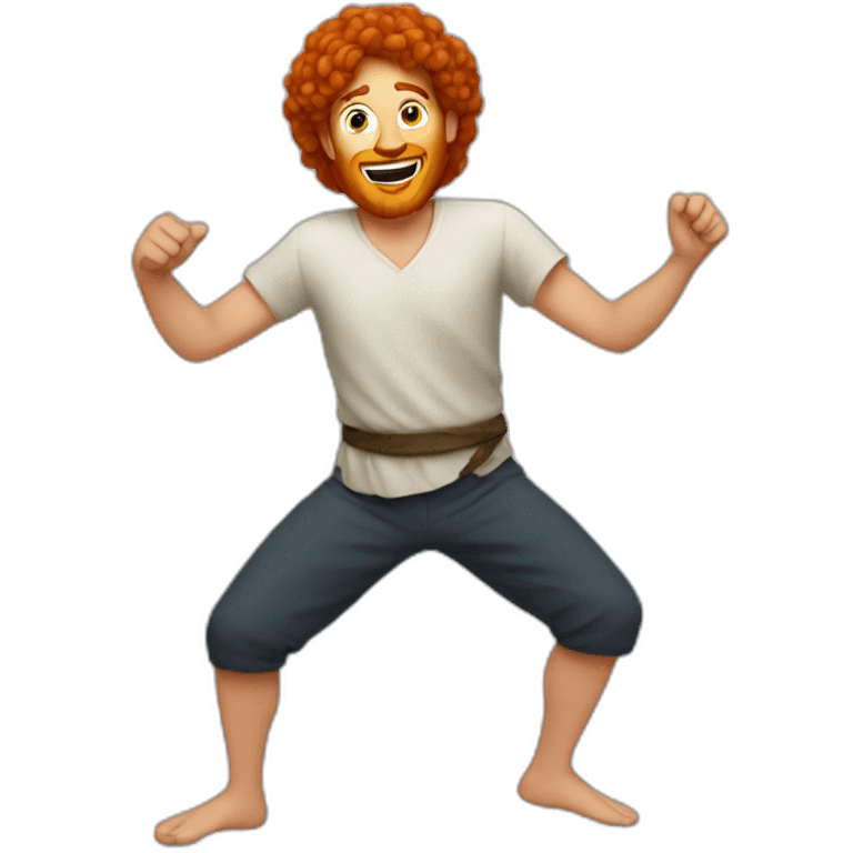 David dancing red-haired biblical emoji