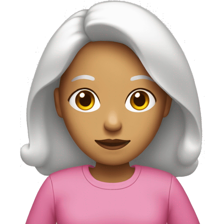 yellow woman wearing pink holding ipad emoji