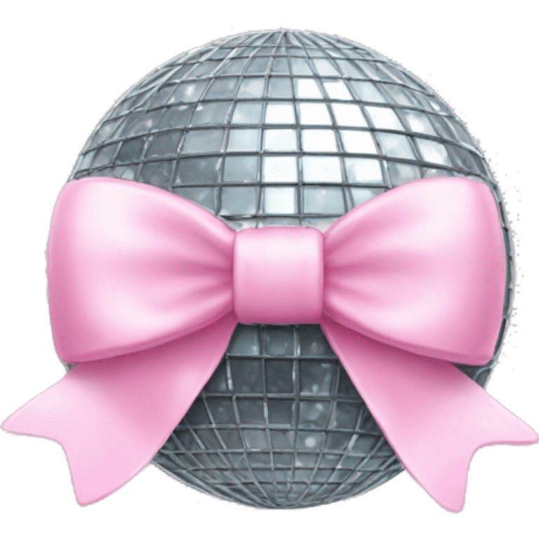 discoball with a light pink bow on top emoji